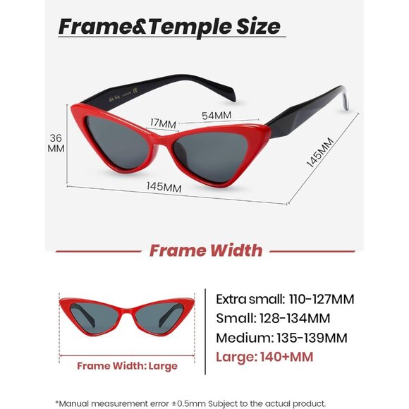 Retro Cat Eye Polarized Sunglasses for Women Vintage Tinted Lens Trendy Cateye - Picture 5 of 7